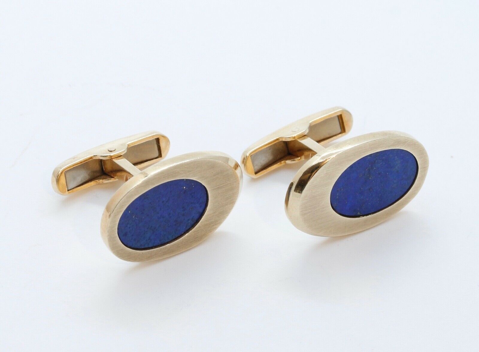 Lapis Lazuli 14K Yellow Gold Cufflinks Vintage Men