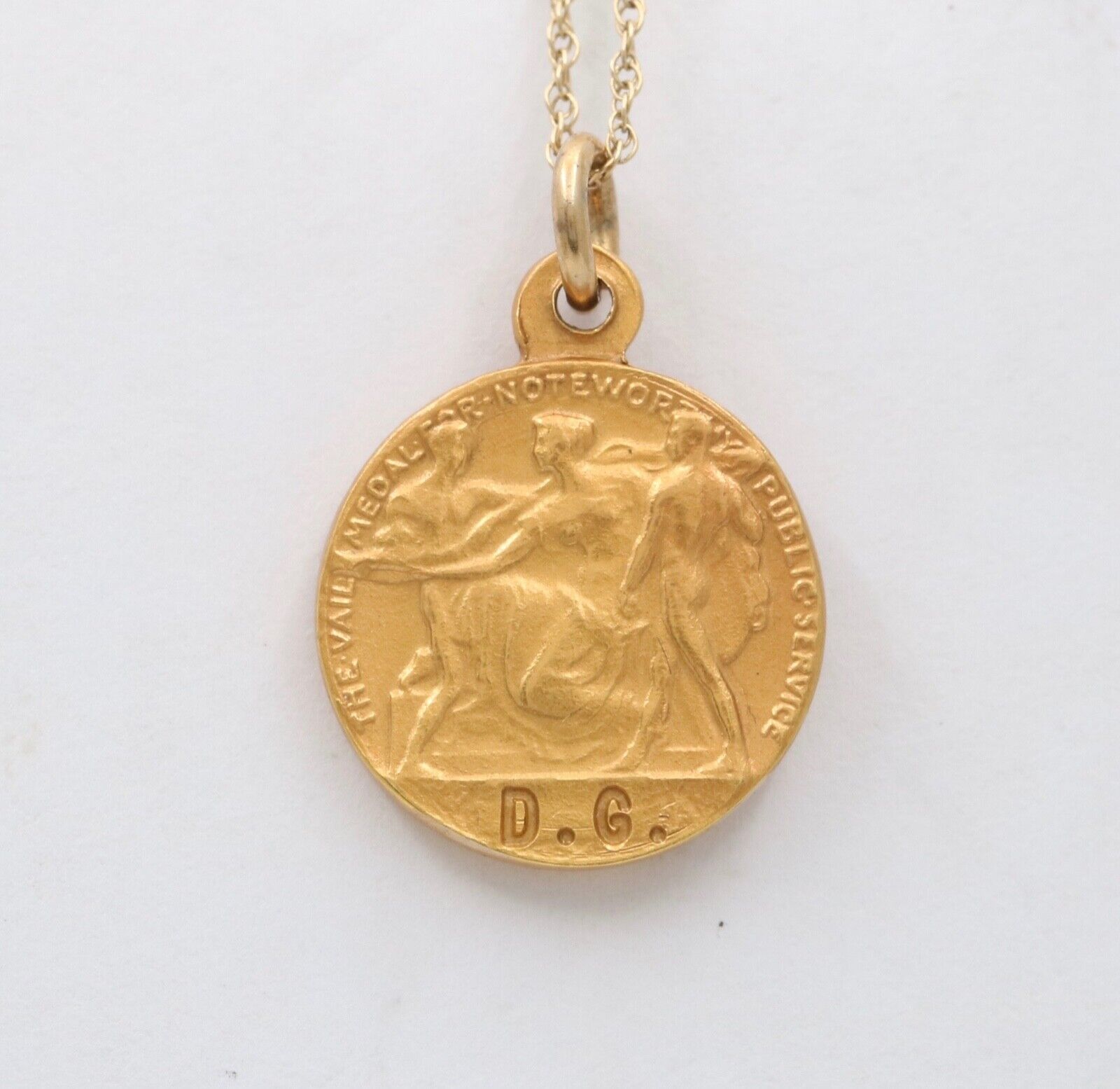 Vintage Theodore Newton Vail 18K Yellow Gold Service Excellency Pendant