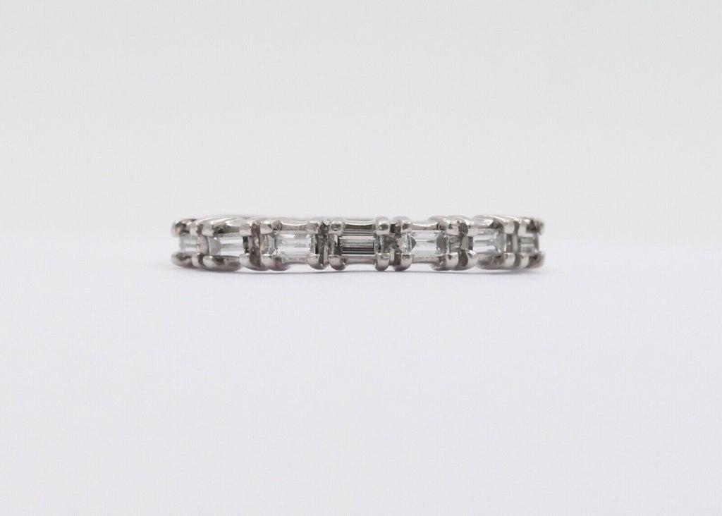 Vintage Ladies Wedding Band Baguette Diamonds Platinum Ring