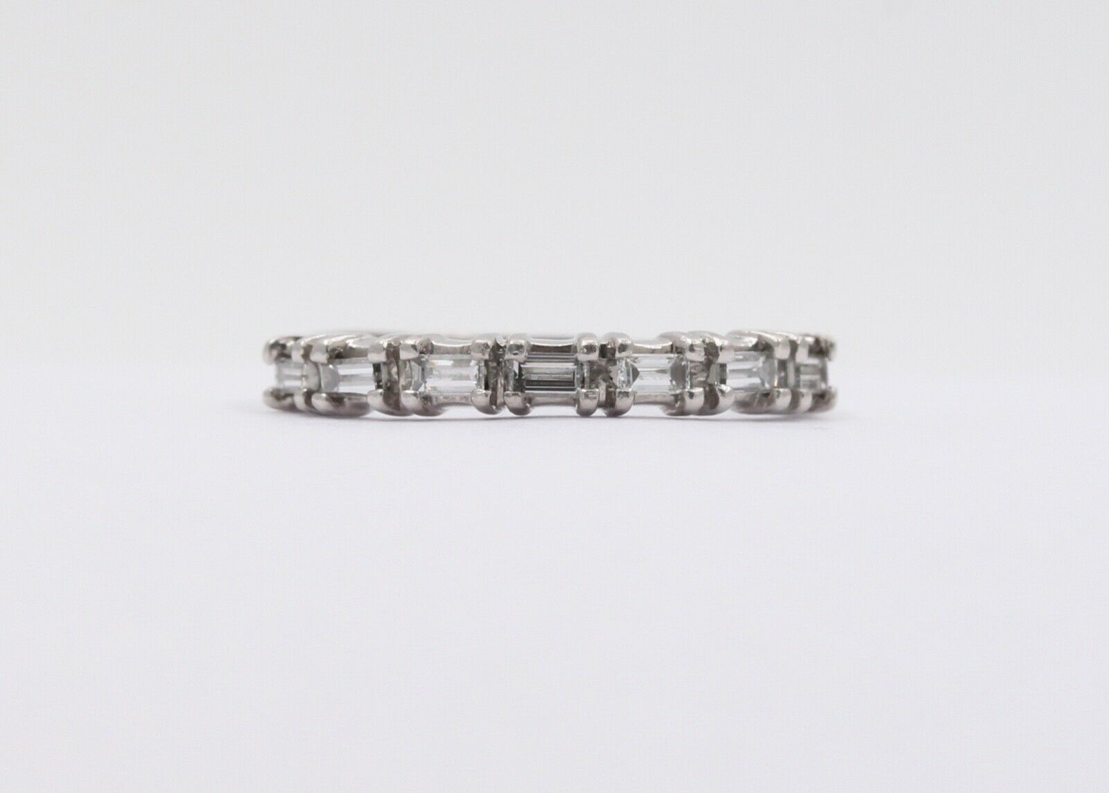 Vintage Ladies Wedding Band Baguette Diamonds Platinum Ring