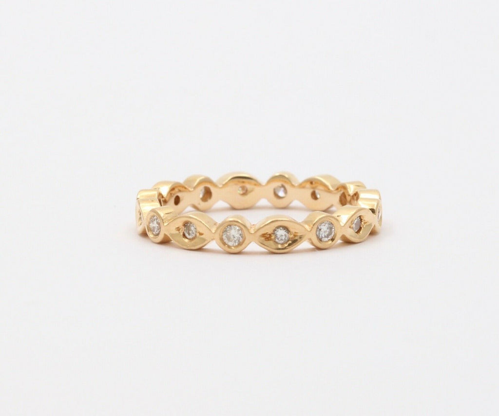 The Classic 18K Yellow Gold Diamond Eternity Ring , Wedding Band.