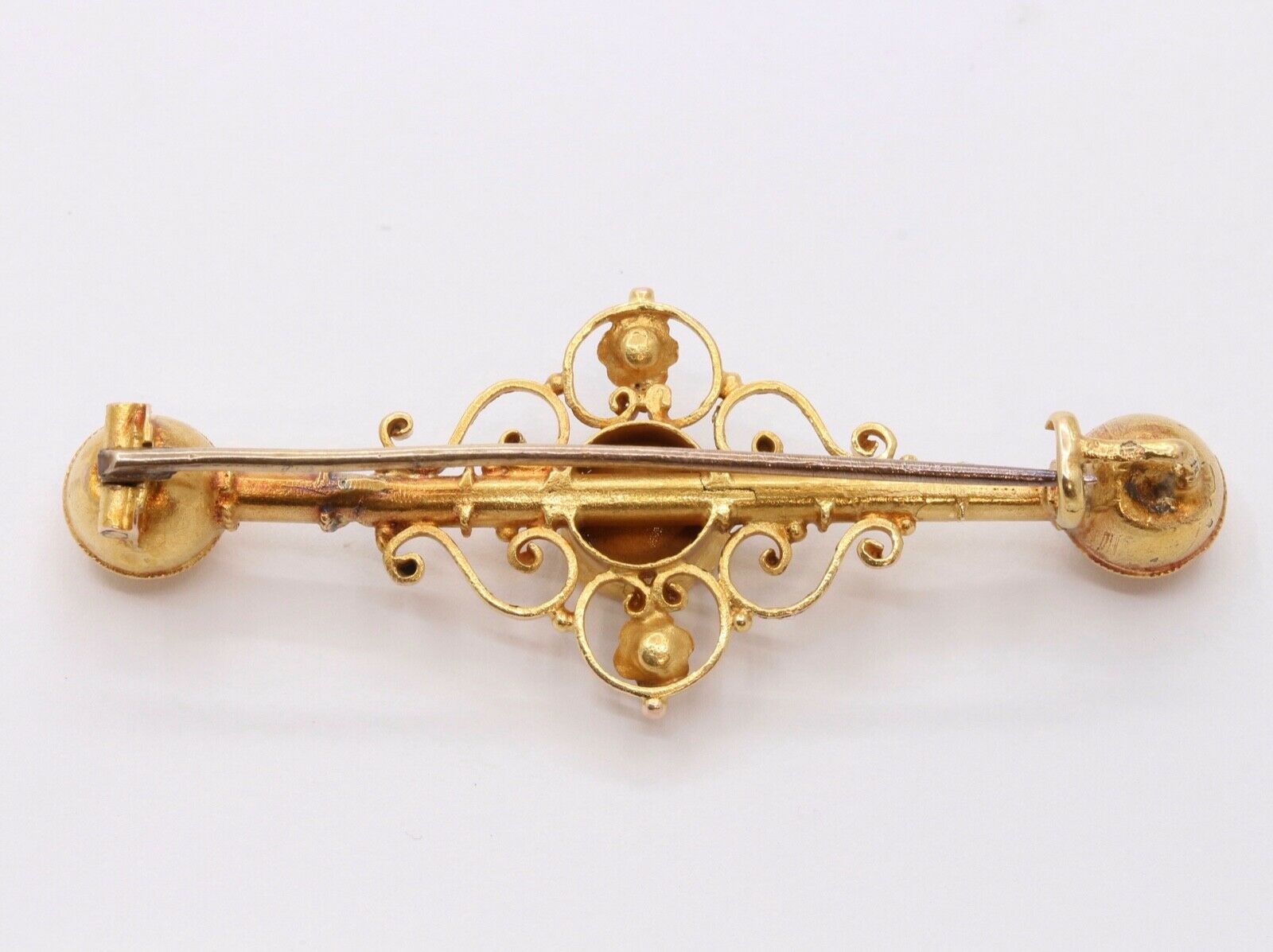 Victorian 14K Yellow Gold Turquoise Bar Pin Brooch