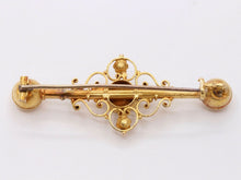 Load image into Gallery viewer, Victorian 14K Yellow Gold Turquoise Bar Pin Brooch
