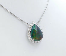 Load image into Gallery viewer, Vintage Opal Diamonds 18K 14K White Gold Pendant Chain
