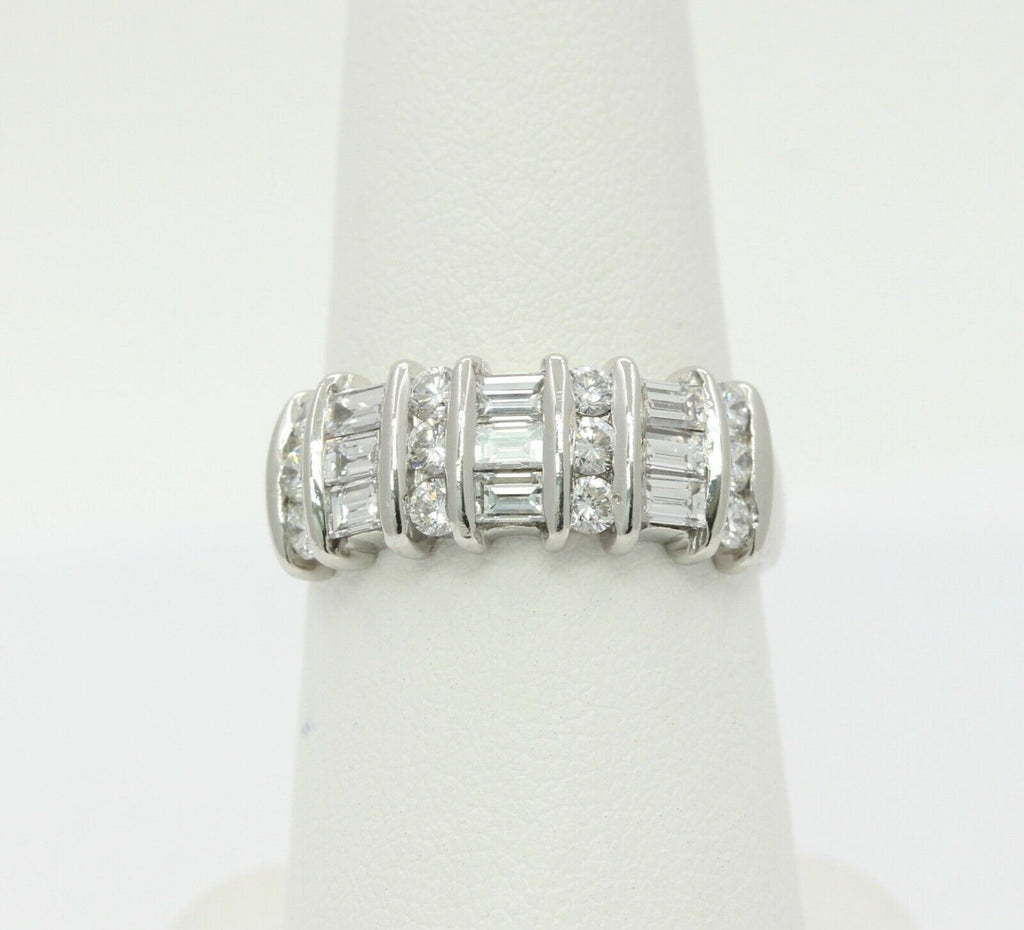 Vintage Ladies Platinum Diamonds Anniversary Wedding Band