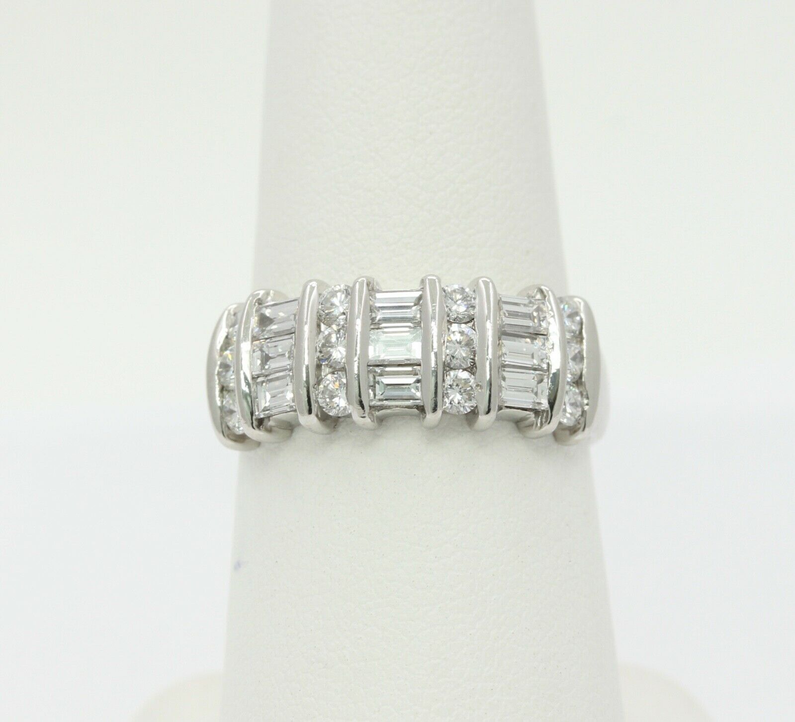Vintage Ladies Platinum Diamonds Anniversary Wedding Band