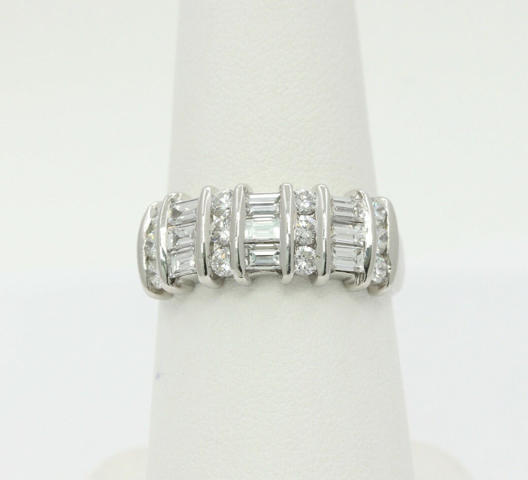 Vintage Ladies Platinum Diamonds Anniversary Wedding Band