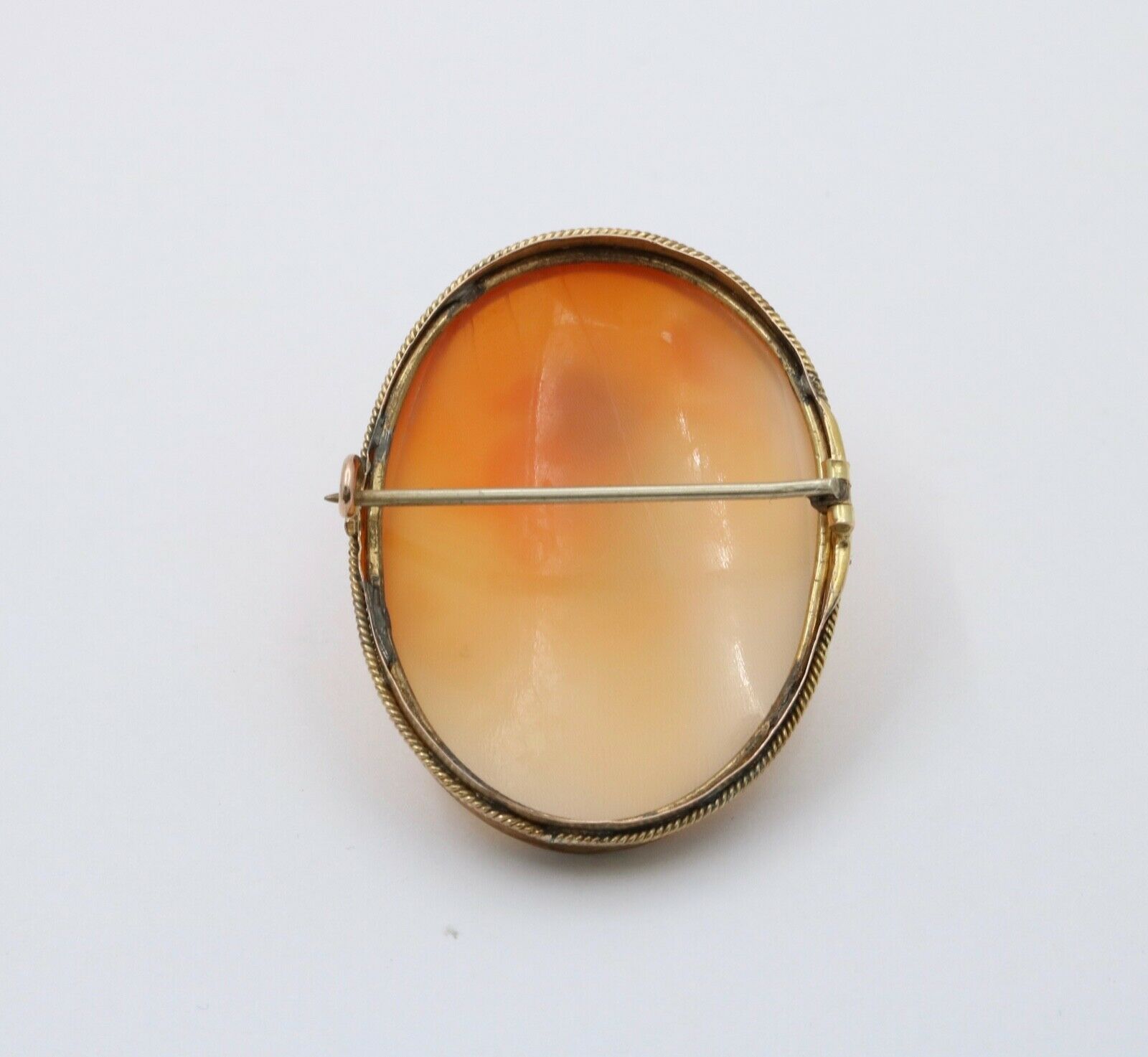Antique 14K Yellow Gold The Meloi Khryseoip Shell Cameo Brooch.Pin.