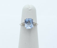 Load image into Gallery viewer, Art Deco Aquamarine 14K Yellow White Gold Cocktail Ring
