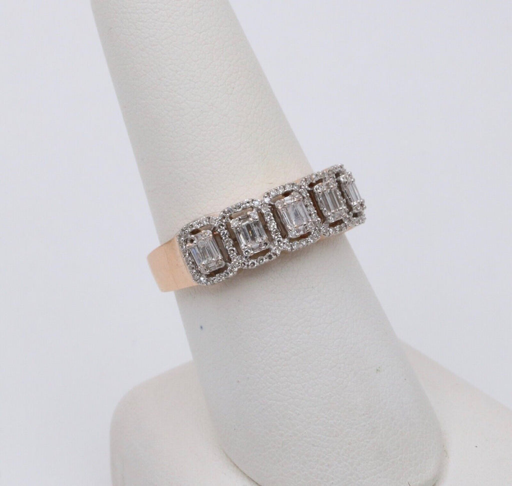 Gorgeous 14K Rose Gold Diamond Ring , Stacking Ring.