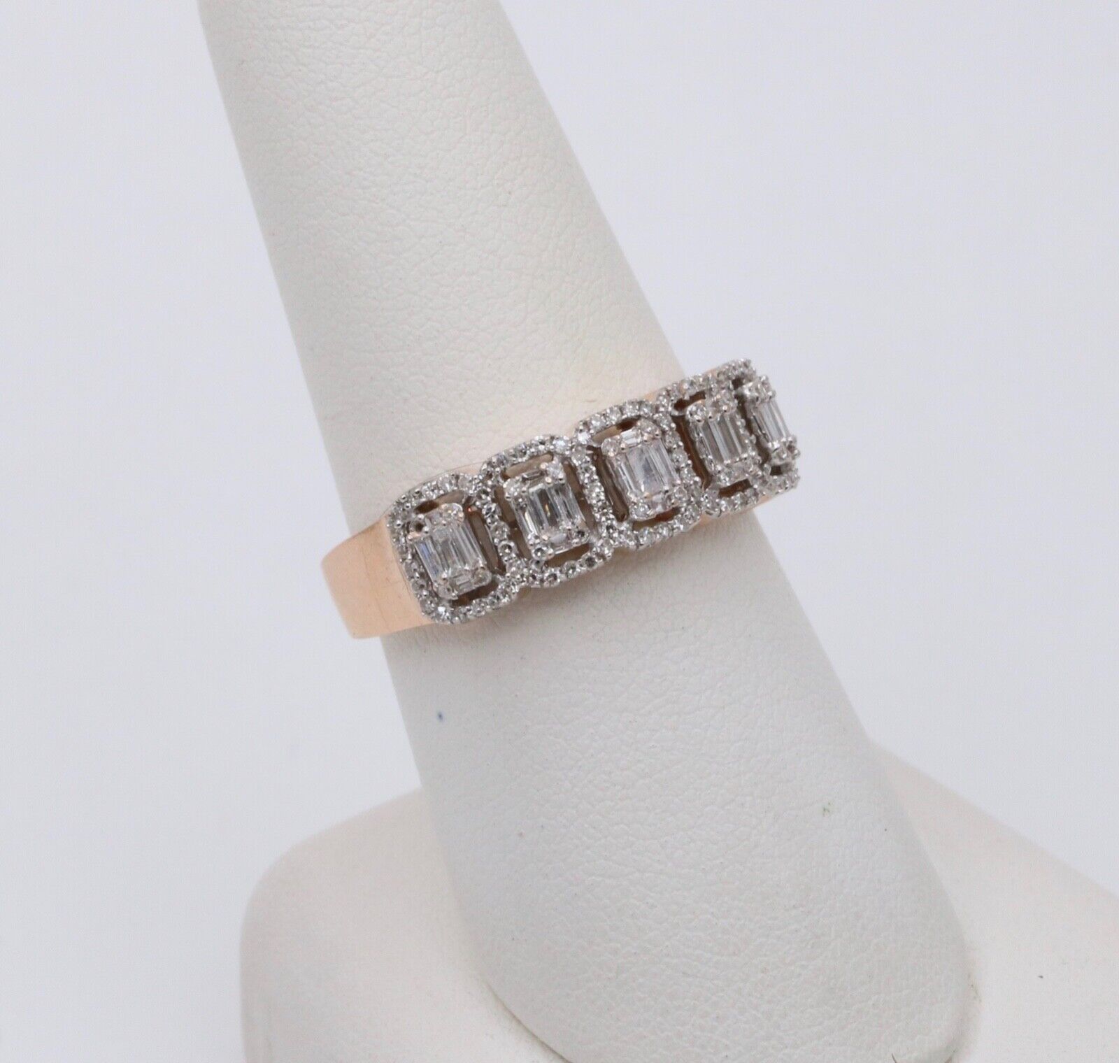 Gorgeous 14K Rose Gold Diamond Ring , Stacking Ring.