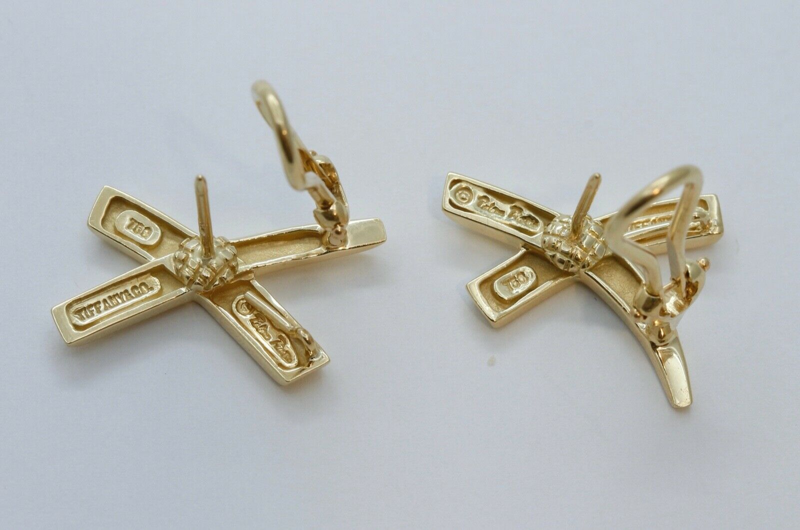 Tiffany and Co Paloma Picasso 18K Yellow Gold Graffiti X Earrings