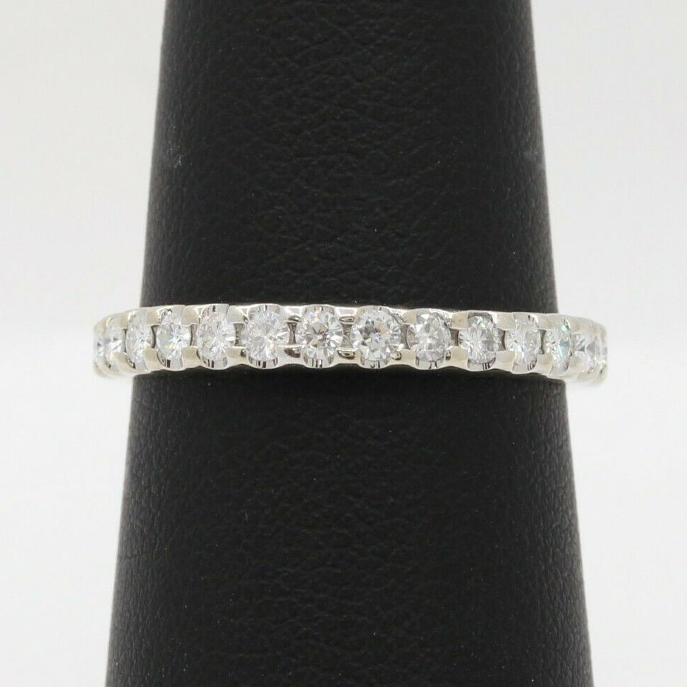 Vintage 14K White Gold Diamond Half Eternity Band
