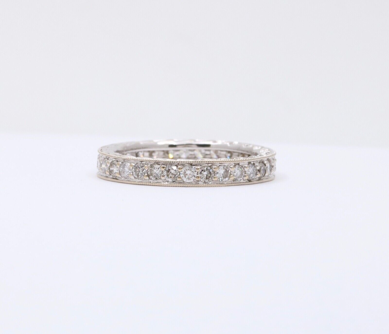 Vintage Diamonds 18K White Gold Eternity Band Ring