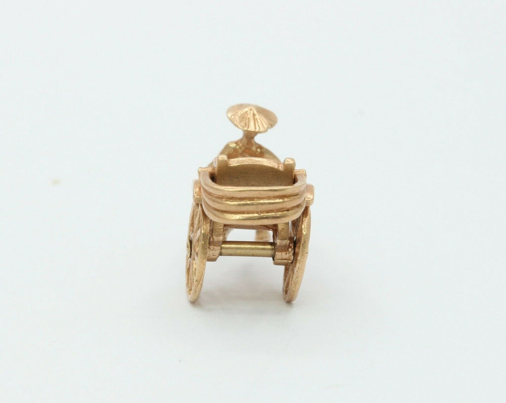Vintage 14K Yellow Gold Rickshaw Charm