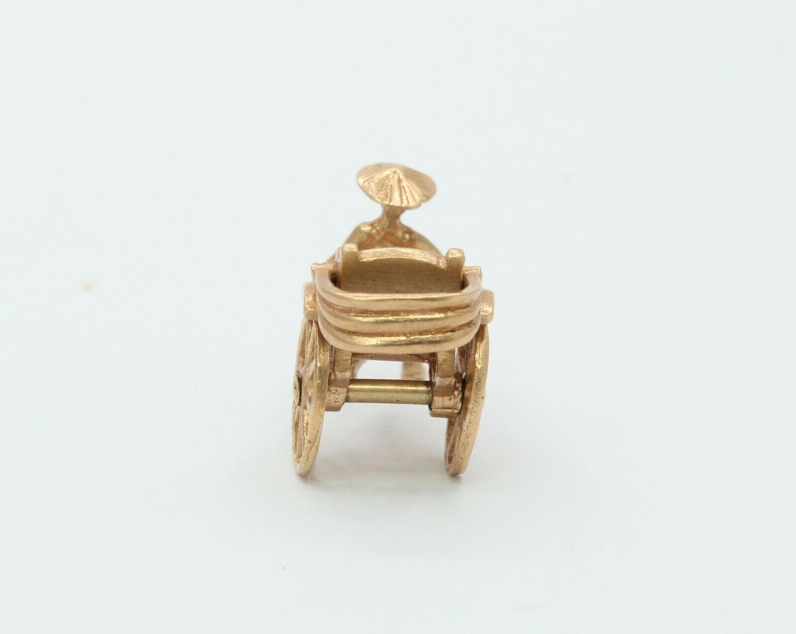 Vintage 14K Yellow Gold Rickshaw Charm