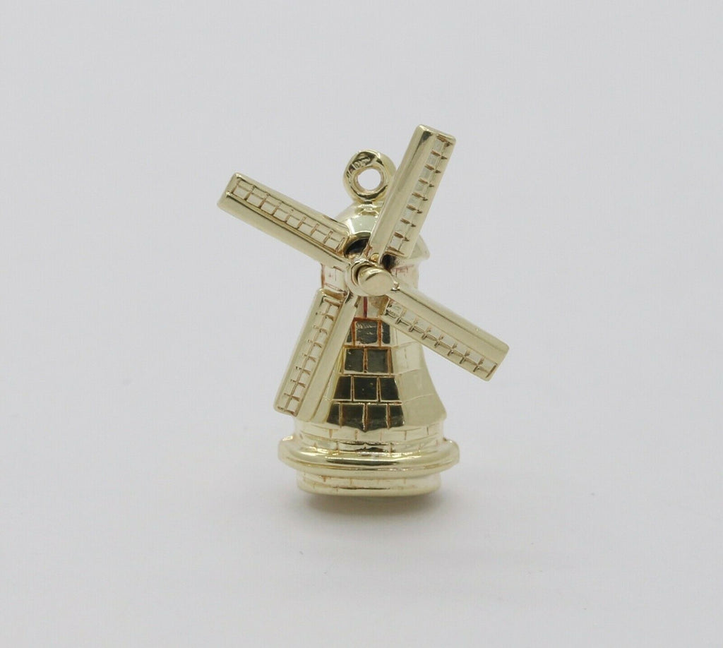Vintage 14K Yellow Gold Windmill Charm