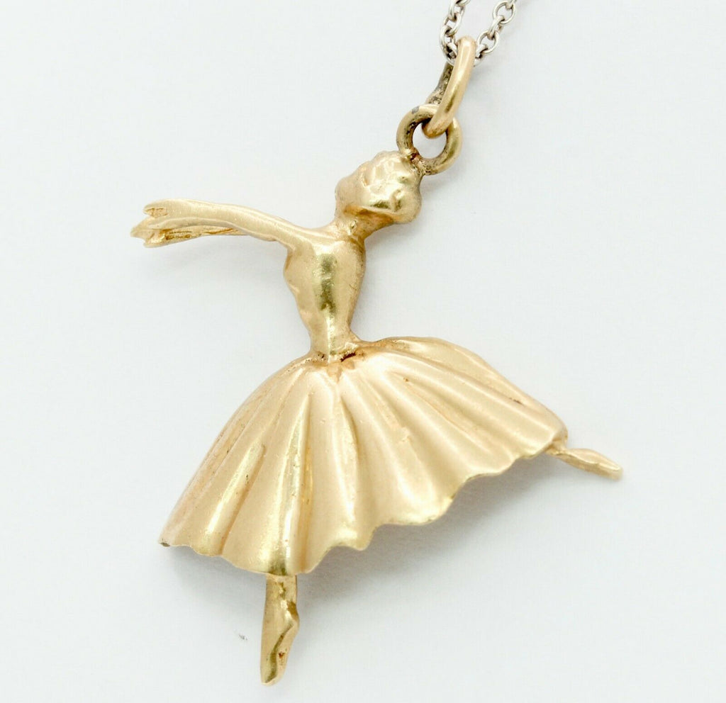 Vintage 14K Yellow Gold Ballerina Charm