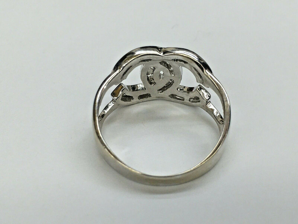 Vintage Ladies Chanel 14K White Gold Diamonds Ring