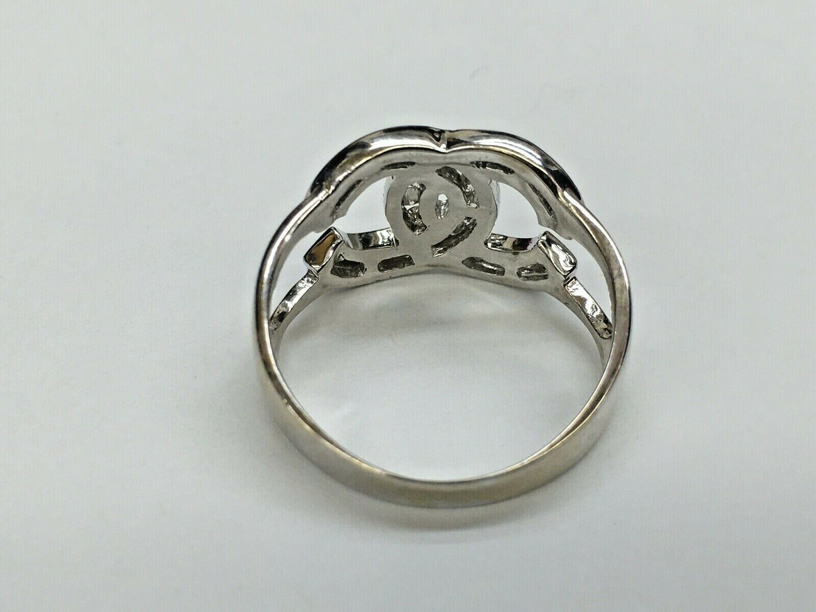 Vintage Ladies Chanel 14K White Gold Diamonds Ring