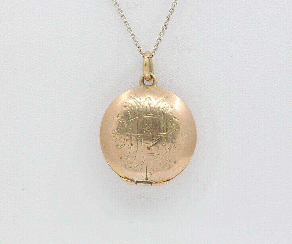 Victorian 10K Yellow Gold Diamond Memorial Locket