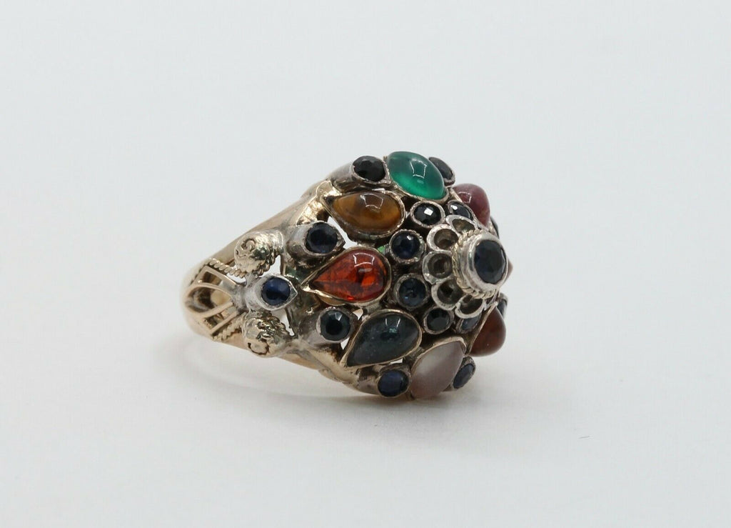 Vintage 18K Yellow Gold East Harmen Multi-Stone Ring