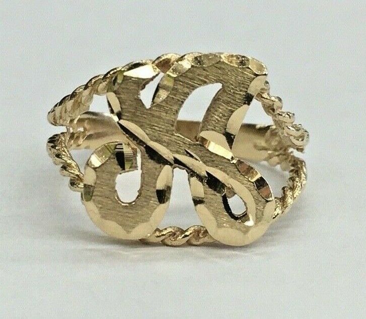 Vintage Ladies 14K Yellow Gold "A" Initial Ring