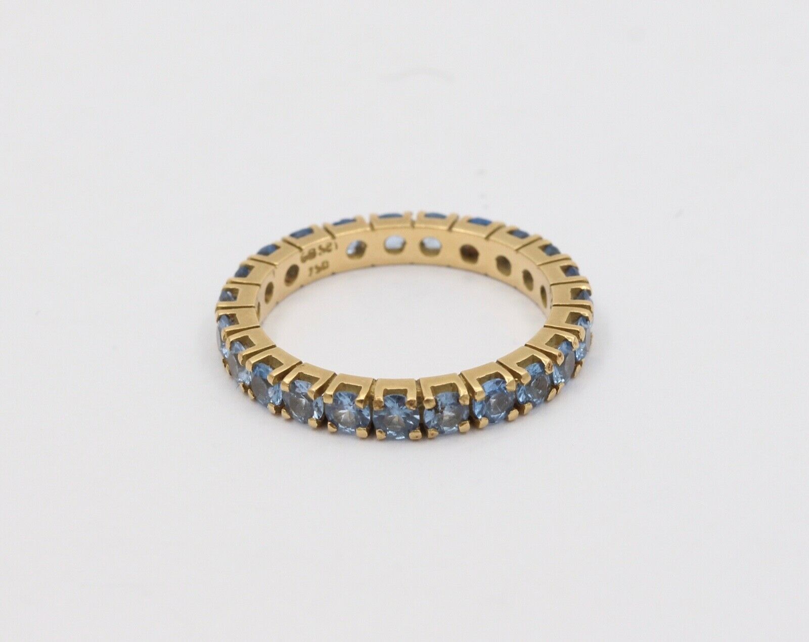 Vintage Spinel 18K Yellow Gold Eternity Stacking Wedding Band