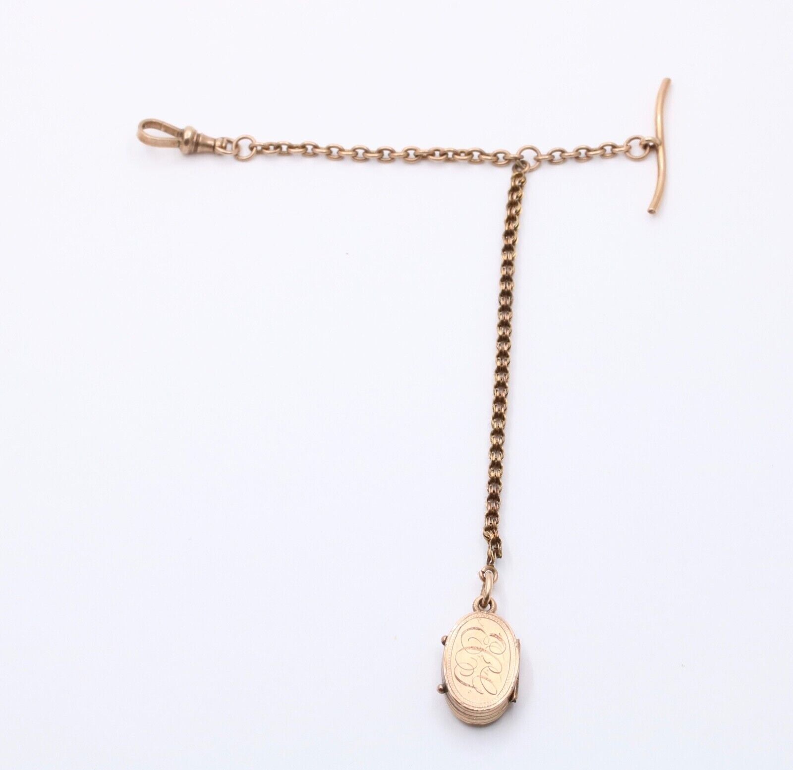 Victorian Antique Watch Chain FOB Locket 14K 10K Yellow Gold