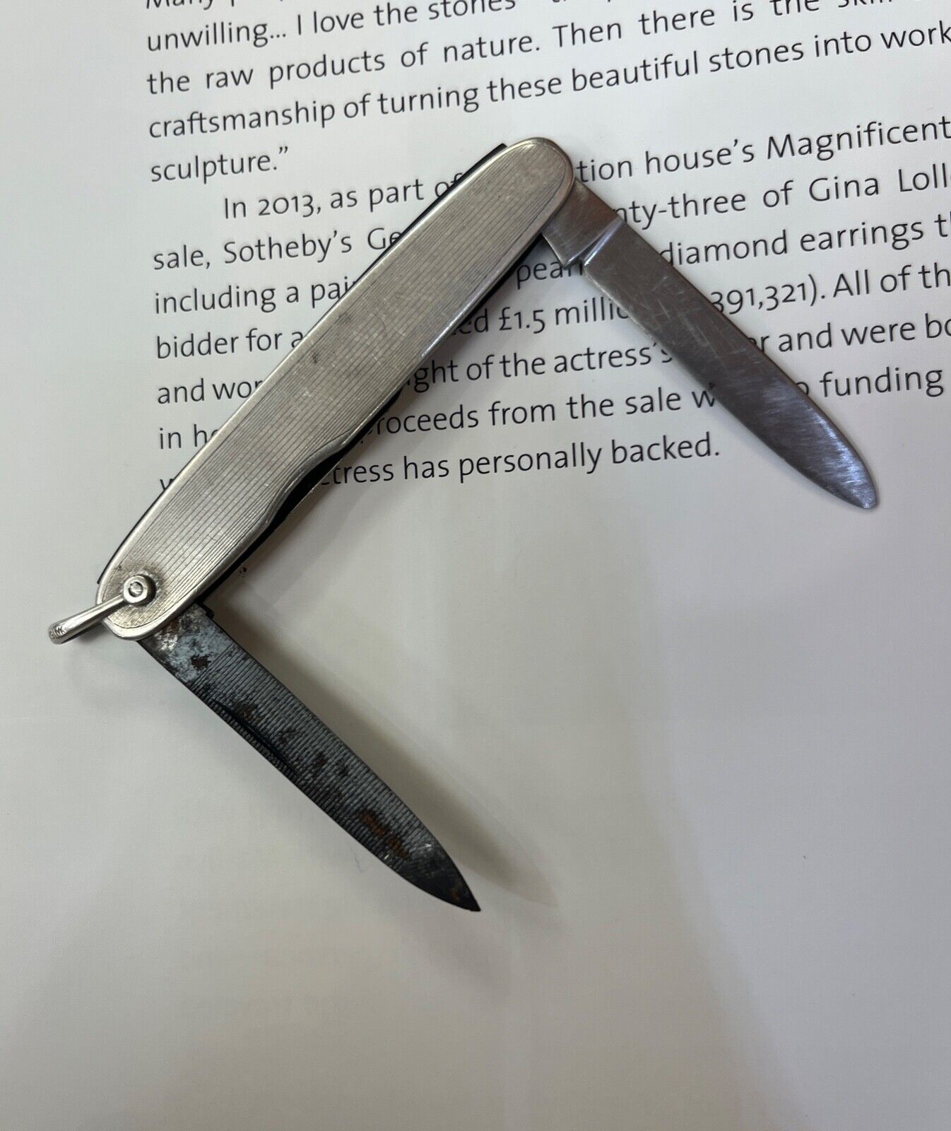 Vintage Sterling Silver Pocket Knife Pendant