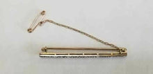 Load image into Gallery viewer, Edwardian Victorian Diamonds 14K Rose Gold Silver Bar Pin
