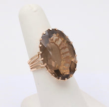 Load image into Gallery viewer, European Hallmarked Smoky Topaz 14K Rose Gold Statement Ring
