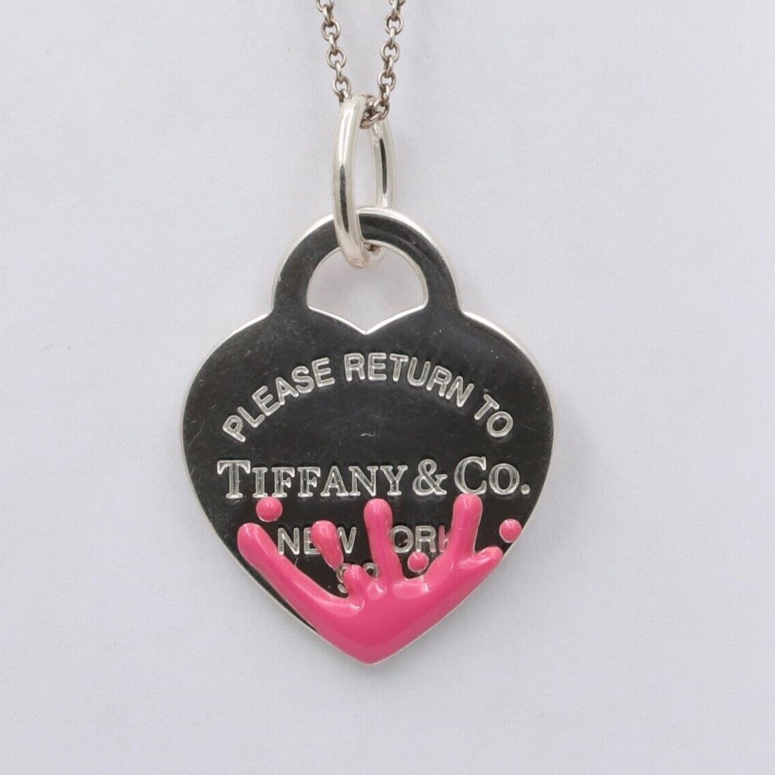 Tiffany & Co Sterling Silver Enamel Return To Tiffany Color Splash Heart Charm