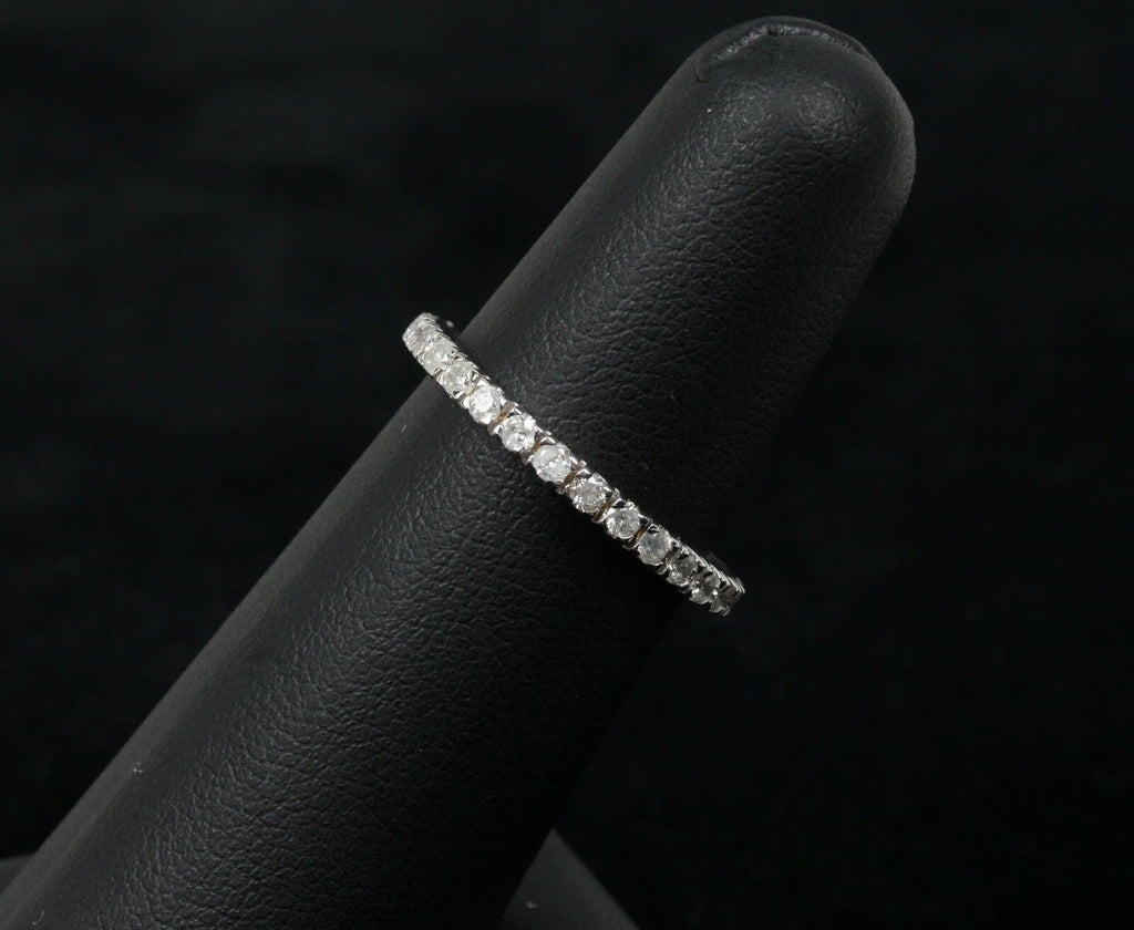 Vintage Ladies 14K White Gold Eternity Band