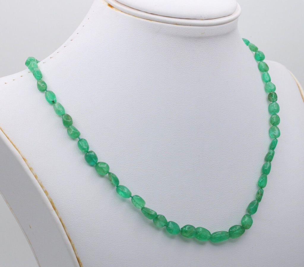 Vintage Designer Emerald 18K Yellow Gold Necklace