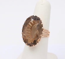 Load image into Gallery viewer, European Hallmarked Smoky Topaz 14K Rose Gold Statement Ring
