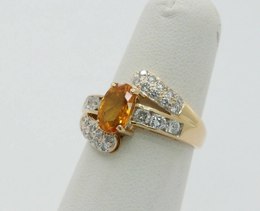 Yellow Sapphire Diamonds 18K Yellow Gold Bypass Ring