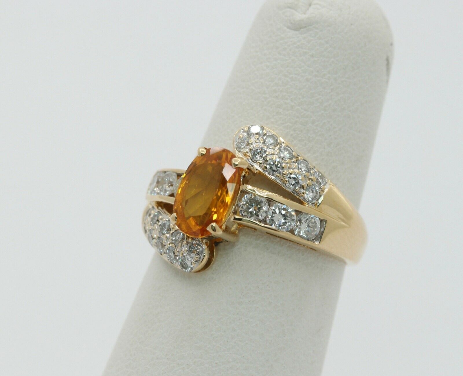 Yellow Sapphire Diamonds 18K Yellow Gold Bypass Ring