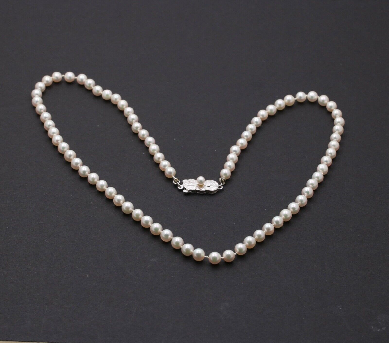 Classic Mikimoto Sterling Silver Cultured Pearl Necklace, June Birthstone.