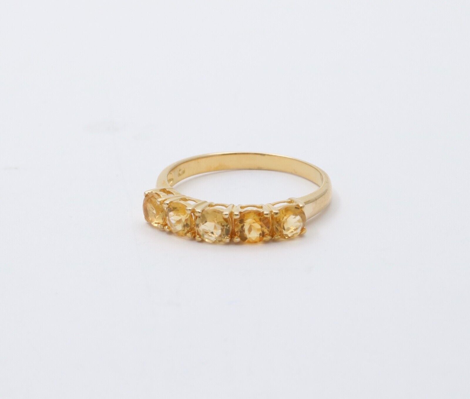 Vintage Citrine 9K Yellow Gold Band Ring