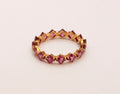 Vintage Ladies Tourmaline 14K Rose Gold Eternity Band
