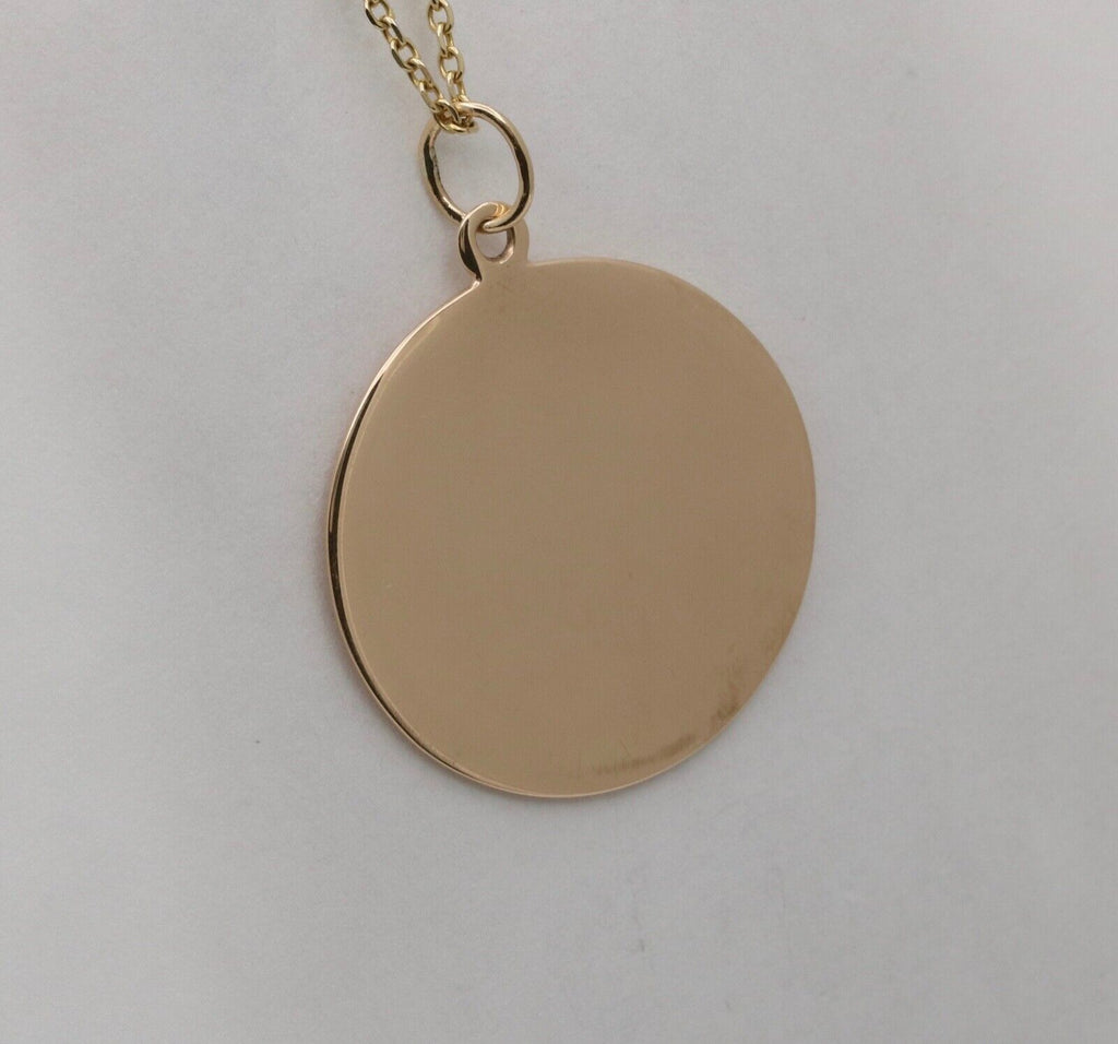 Vintage Tiffany and Co. Circle Medallion 14K Yellow Gold Pendant