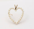 Vintage Heart 14K Yellow Gold Pearls Brooch Pendant