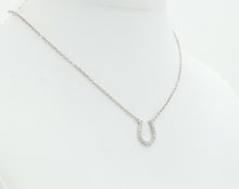 Load image into Gallery viewer, Lucky Horseshoe 18K White Gold Diamonds Necklace Pendant
