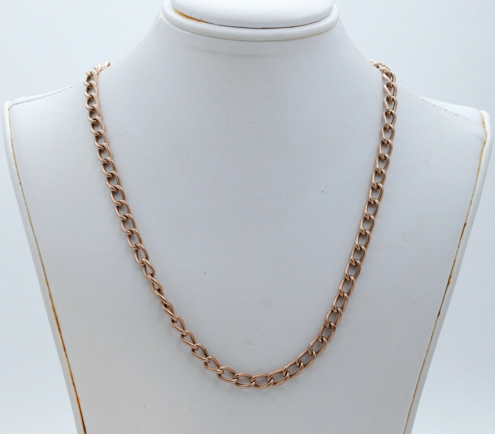 Victorian 14K Rose Gold Watch Chain Dog Clip Clasp T Bar Necklace
