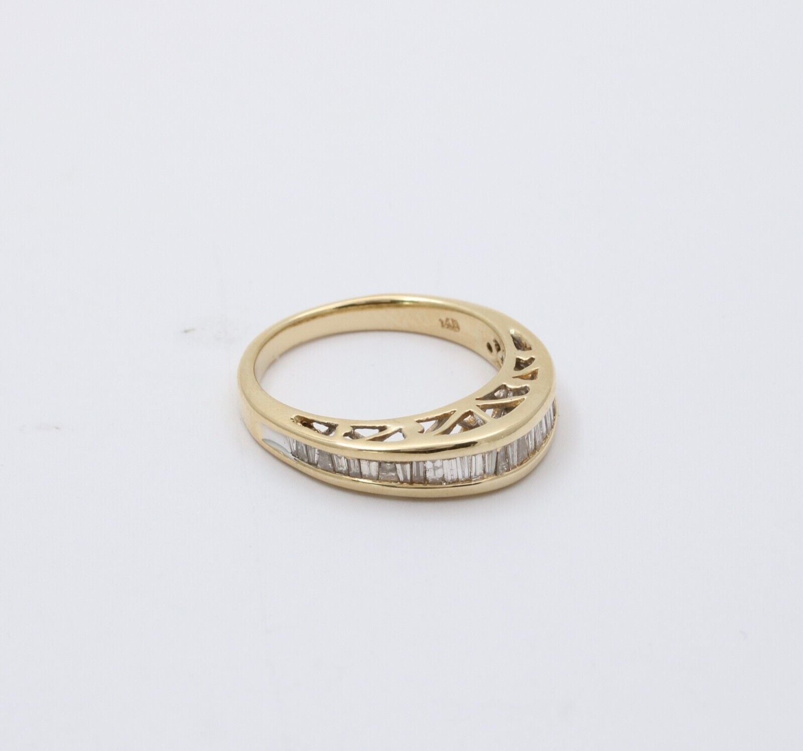 Vintage 14K Gold Diamond Channel Set Ring Band