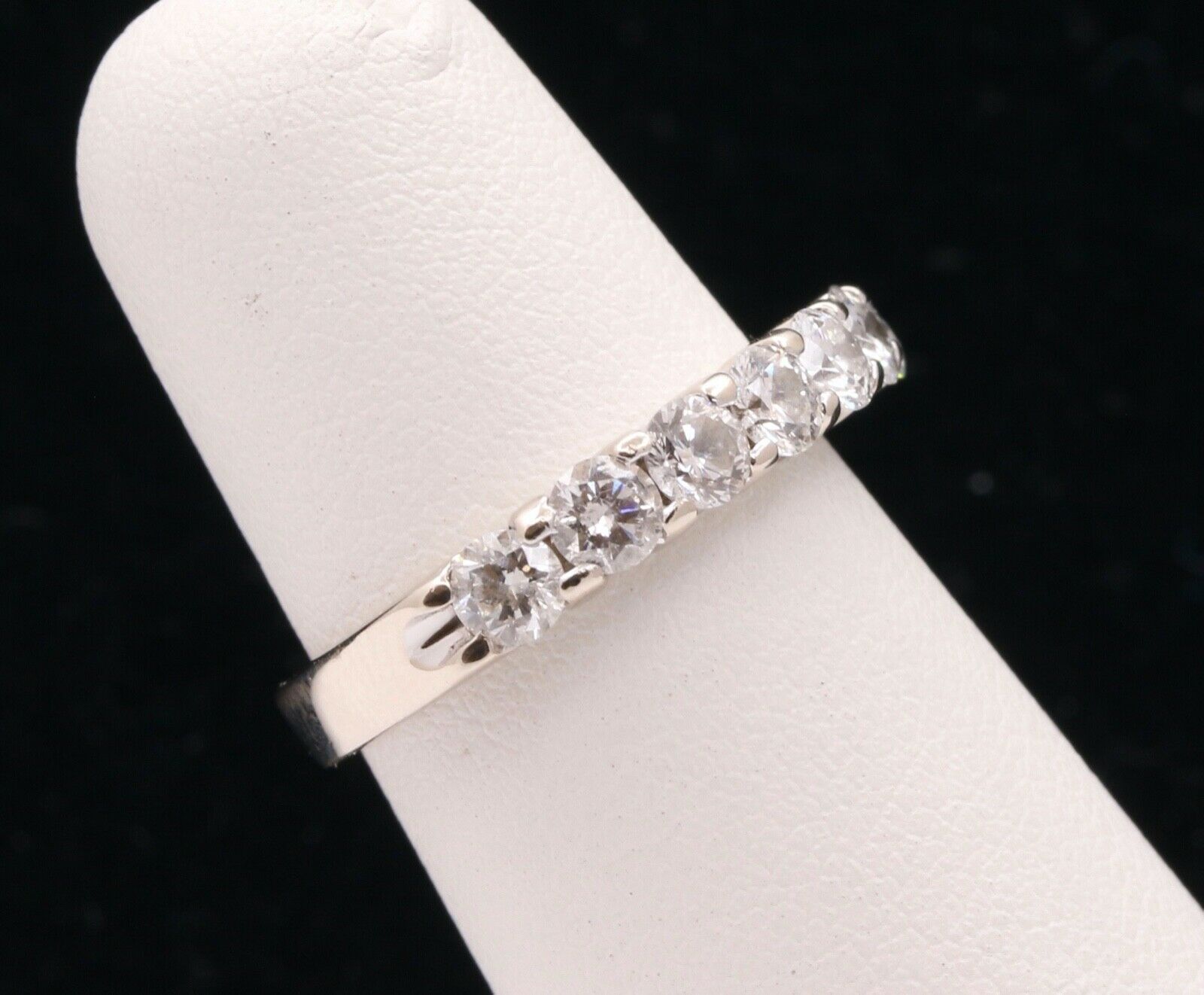 Vintage Ladies Diamonds 14K White Gold Wedding Band Stacking