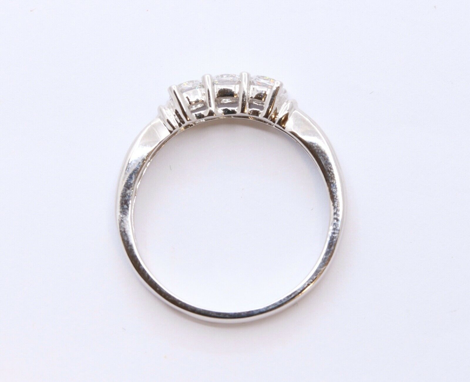 Ladies Vintage Diamonds 10K White Gold Wedding Band