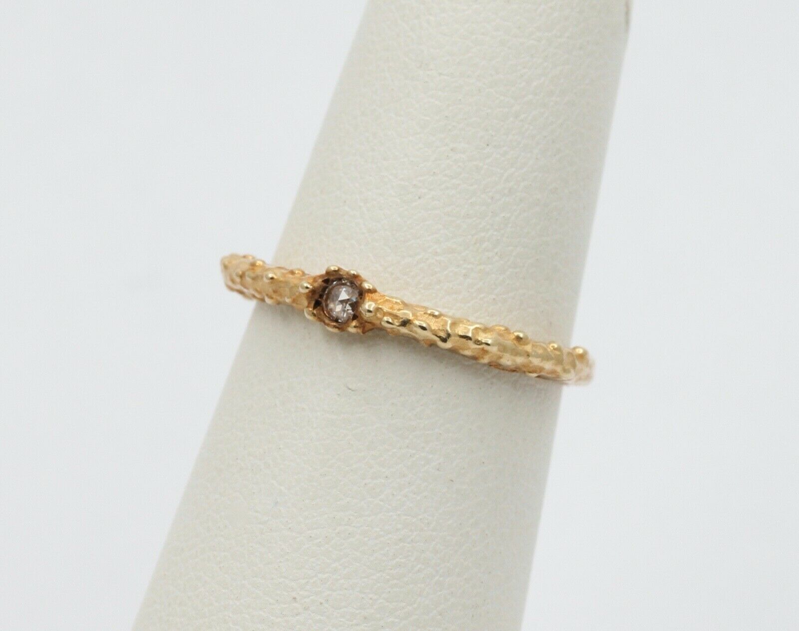 Vintage Rustic 14K Rose Cut Diamond Promise Ring