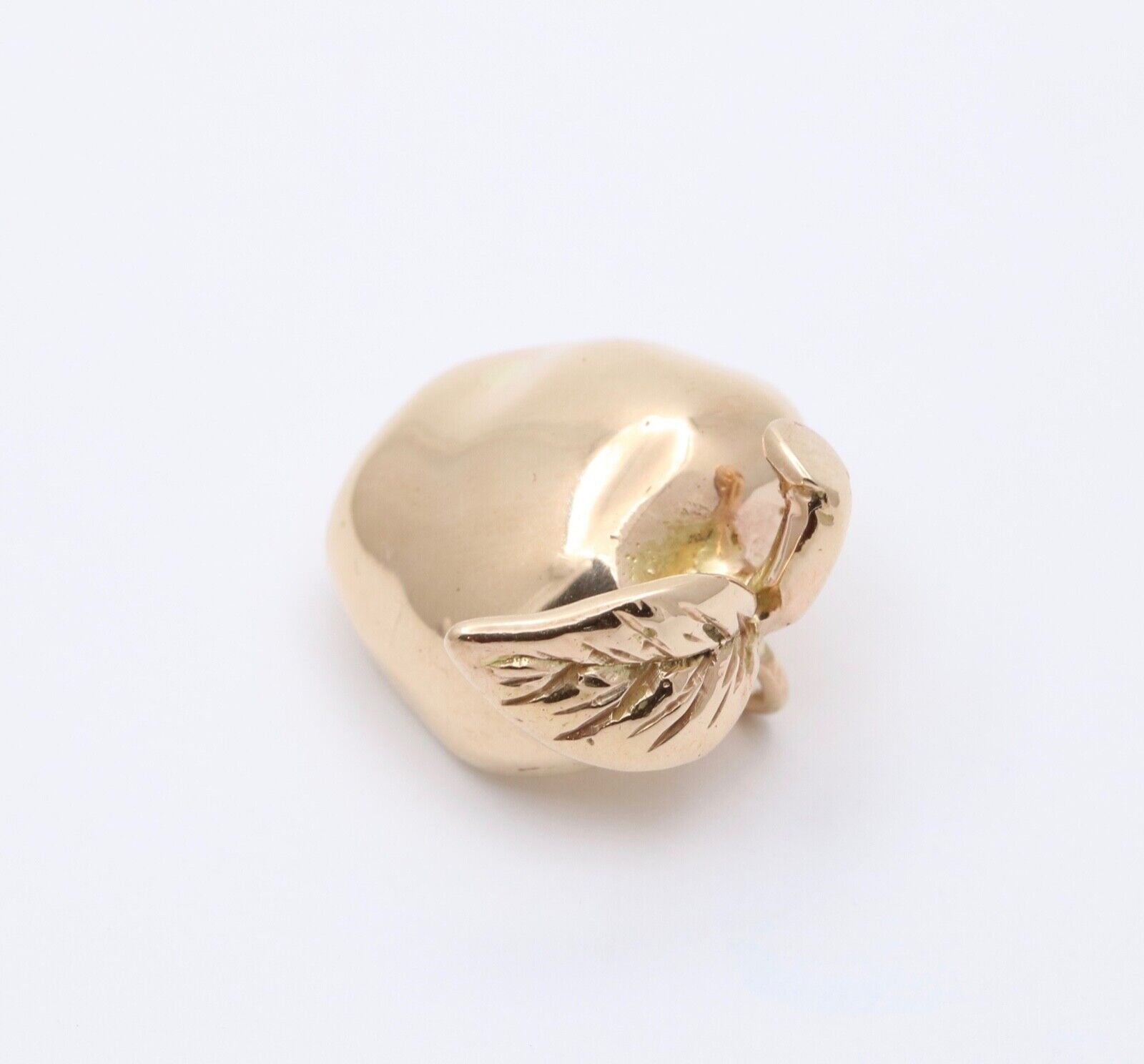 Vintage 14K Yellow Gold Big Apple Charm Pendant